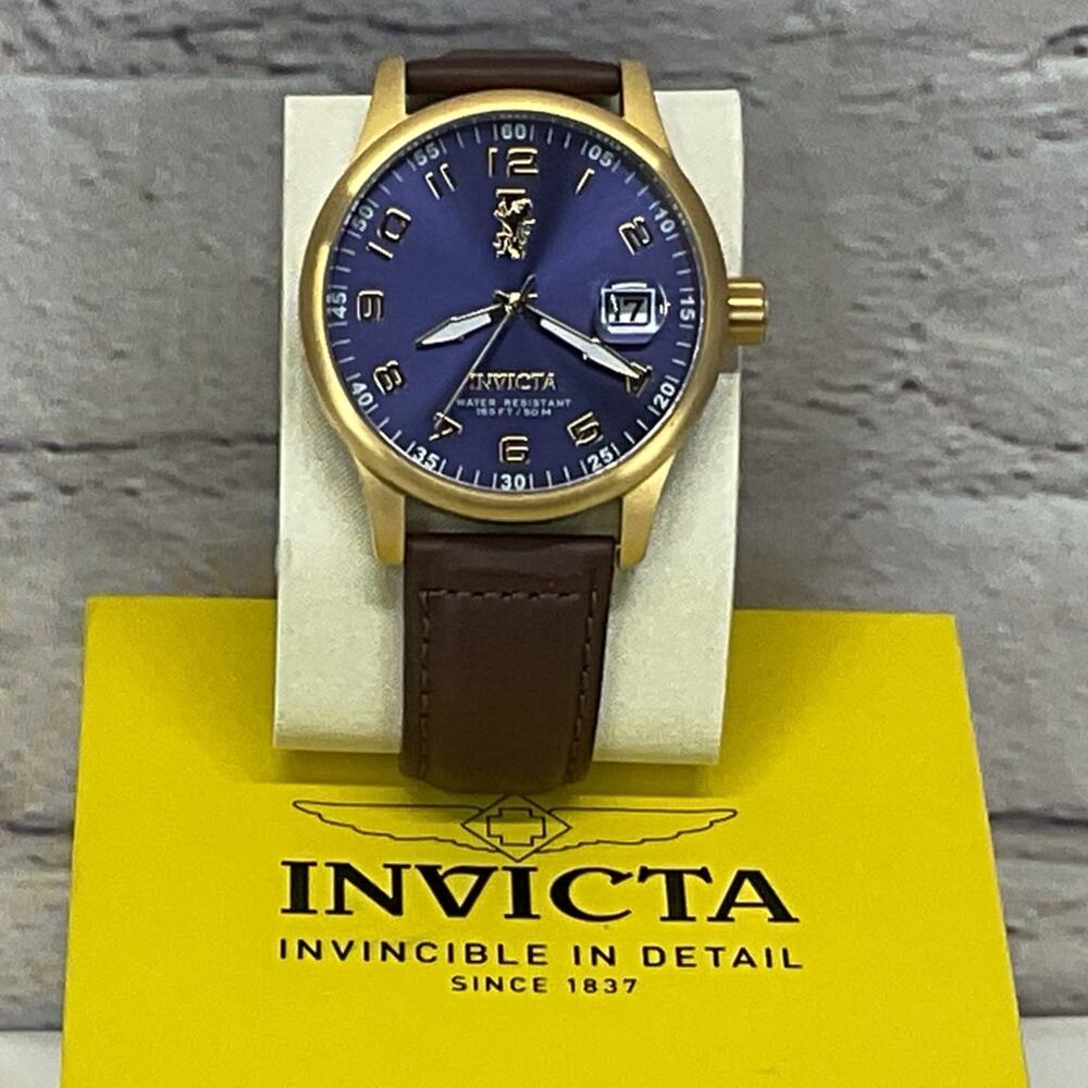 Invicta Men's Watch 15255 I-Force Quartz Blue Dial Water Resistant Leather Strap